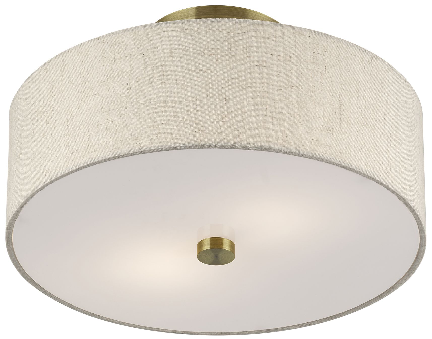 Image 6 Monroe 2 Light Antique Brass Medium Semi-Flush more views