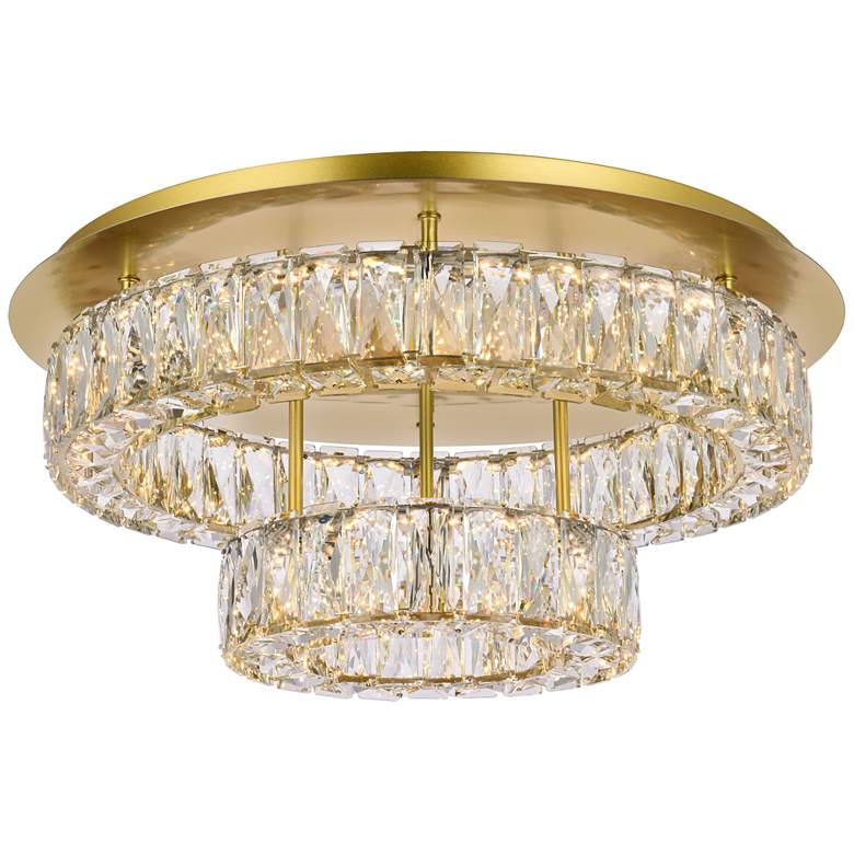 Image 1 Monroe 22 inch Led Double Flush Mount In Gold