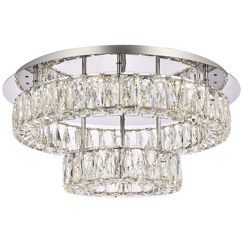 Image 2 Monroe 22" Wide Chrome LED Ceiling Light