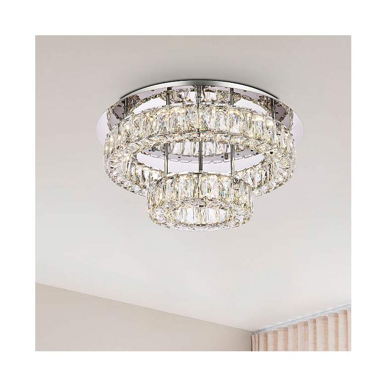 Image 1 Monroe 22" Wide Chrome LED Ceiling Light