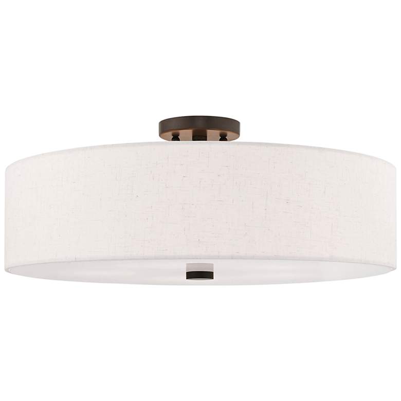 Image 3 Monroe 22" Wide English Bronze Drum Ceiling Light