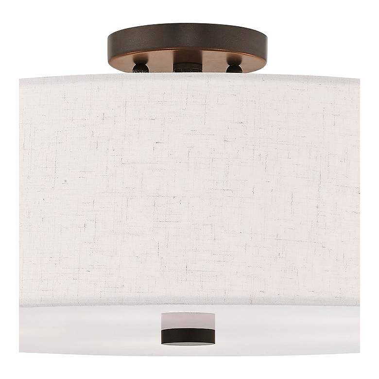 Image 4 Monroe 22" Wide English Bronze Drum Ceiling Light more views