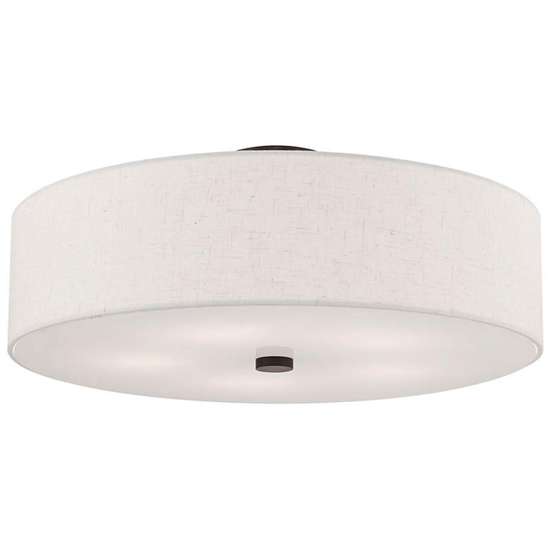 Image 6 Monroe 22" Wide English Bronze Drum Ceiling Light more views