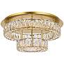 Monroe 22" Wide Gold and Clear Crystal LED Ceiling Light