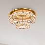 Monroe 22" Wide Gold and Clear Crystal LED Ceiling Light