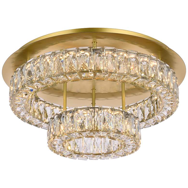 Image 4 Monroe 22" Wide Gold and Clear Crystal LED Ceiling Light more views