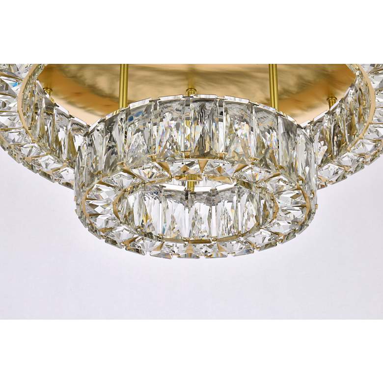 Image 5 Monroe 22" Wide Gold and Clear Crystal LED Ceiling Light more views