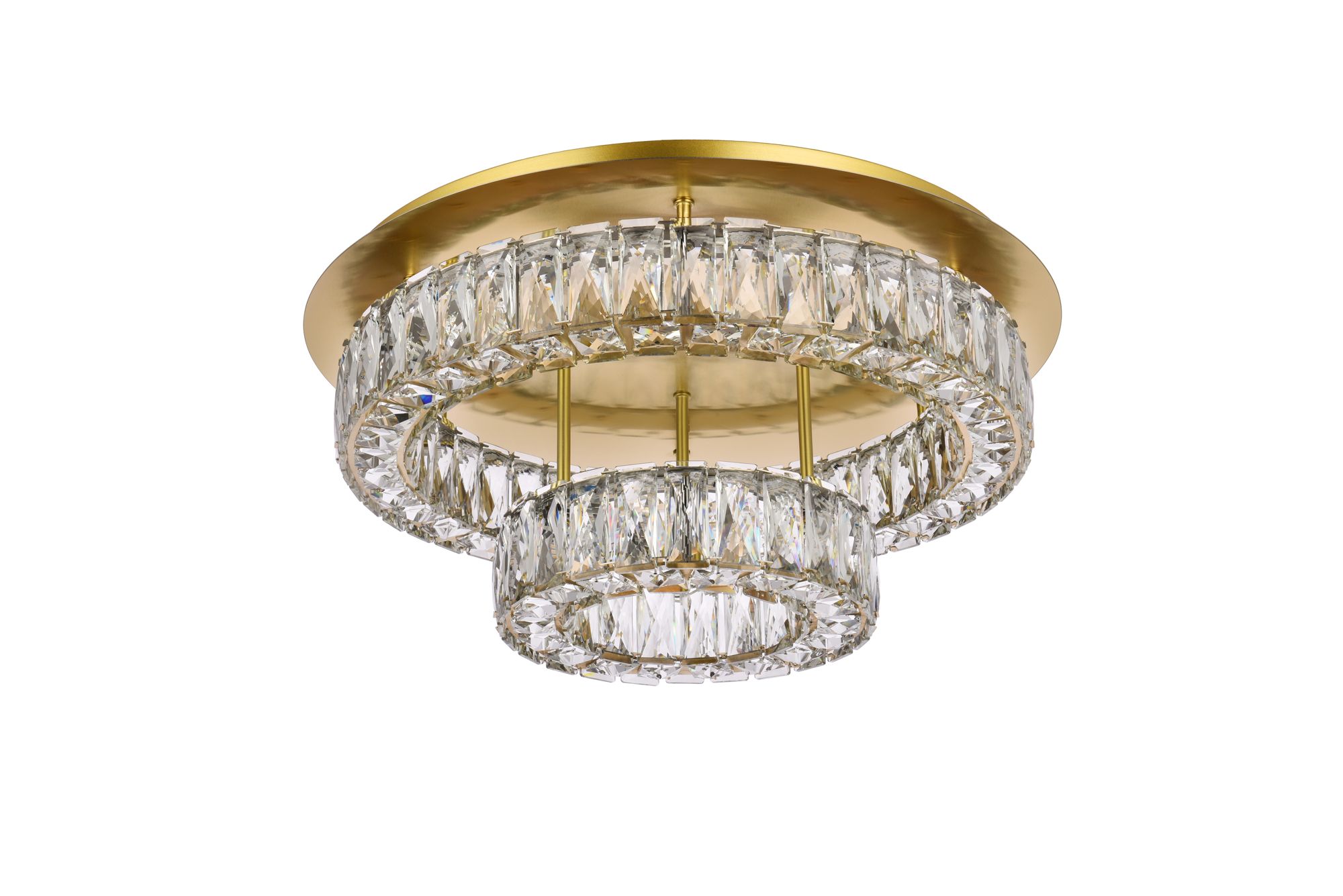 Monroe 22" Wide Gold and Clear Crystal LED Ceiling Light