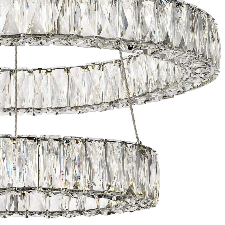 Image 2 Monroe 23 1/2" Wide Chrome 2-Ring LED Chip Pendant more views