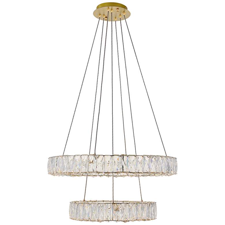Image 2 Monroe 23 1/2" Wide Gold and Crystal 2-Tier LED Chandelier