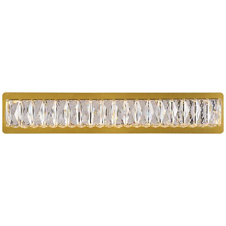 Image 1 Monroe 24 1/2 inch Wide Gold and Crystal LED Bath Light