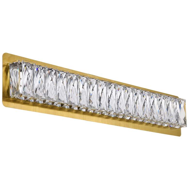 Image 2 Monroe 24 1/2 inch Wide Gold and Crystal LED Bath Light more views