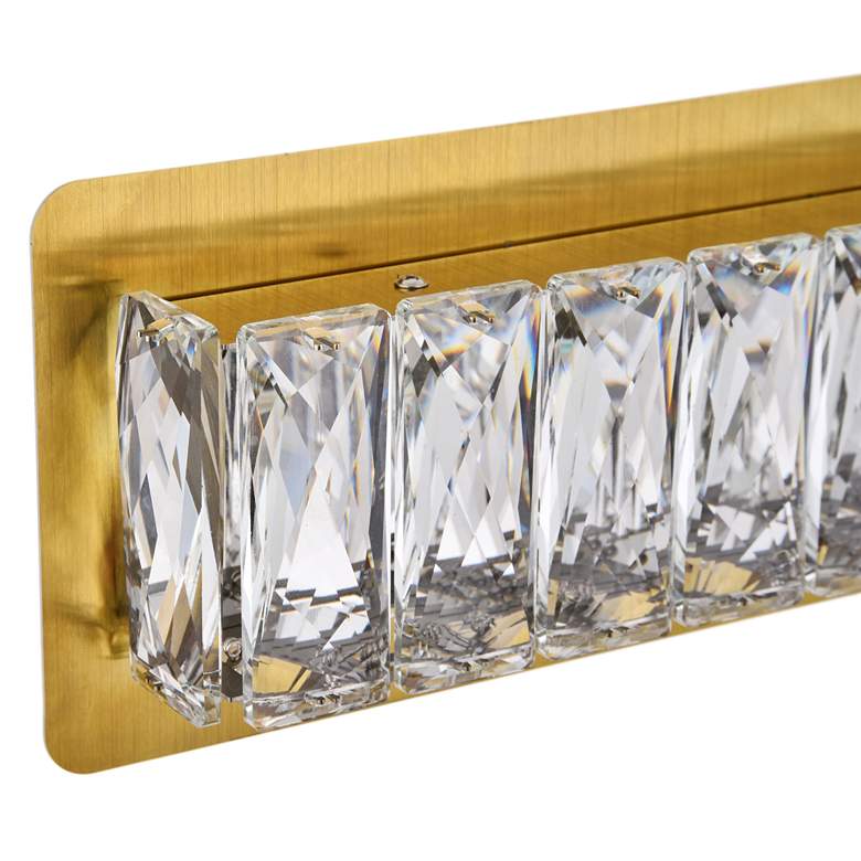 Image 5 Monroe 24 1/2 inch Wide Gold and Crystal LED Bath Light more views