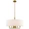 Monroe 24" Wide Antique Brass 6-Light Drum Chandelier