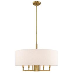 Monroe 24" Wide Antique Brass 6-Light Drum Chandelier