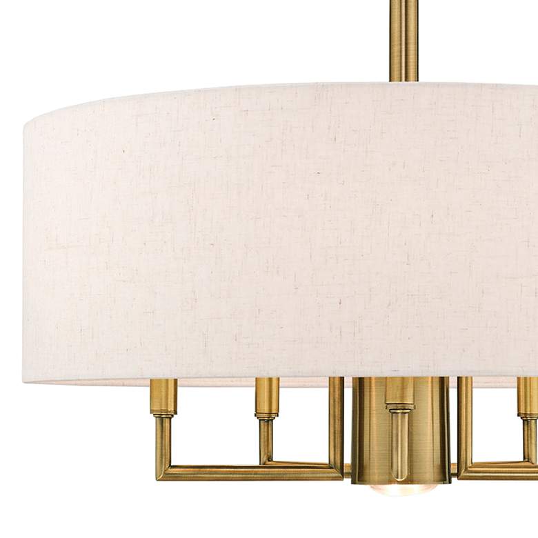 Image 4 Monroe 24" Wide Antique Brass 6-Light Drum Chandelier more views