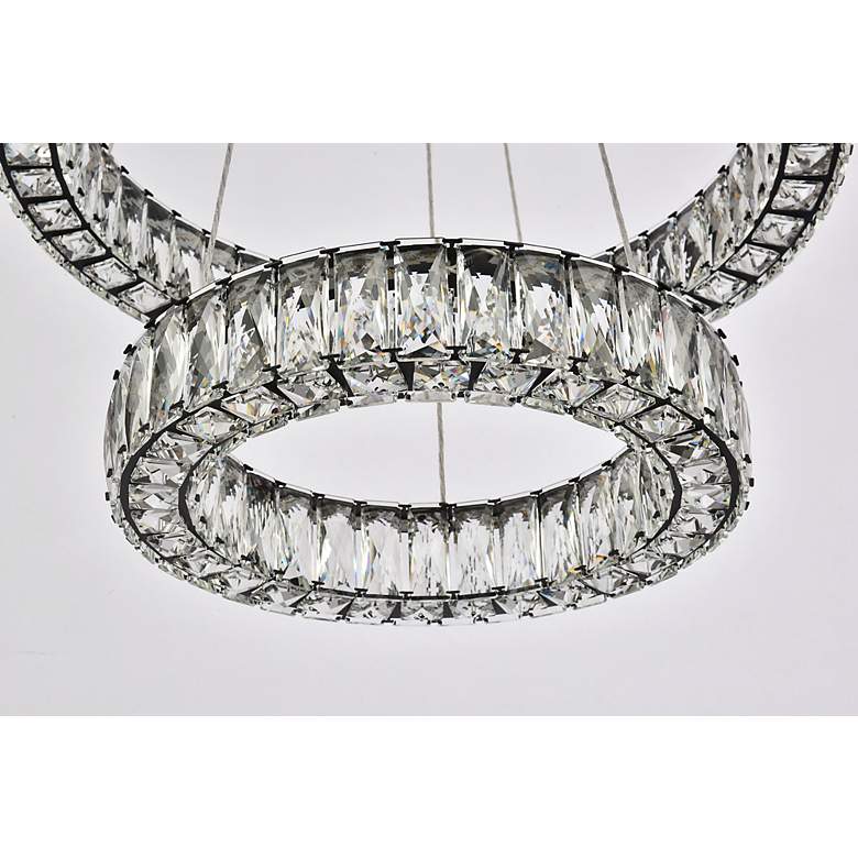 Image 5 Monroe 24" Wide Black Crystal 2-Ring LED Pendant Light more views