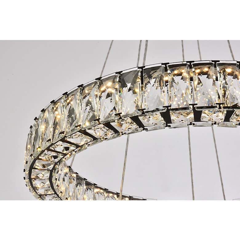 Image 6 Monroe 24" Wide Black Crystal 2-Ring LED Pendant Light more views