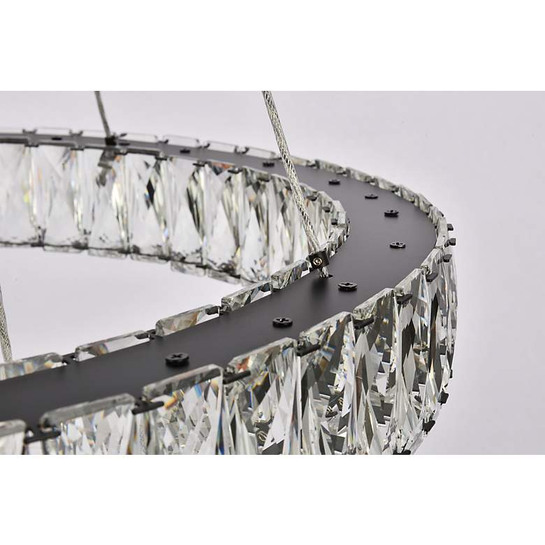 Image 7 Monroe 24" Wide Black Crystal 2-Ring LED Pendant Light more views