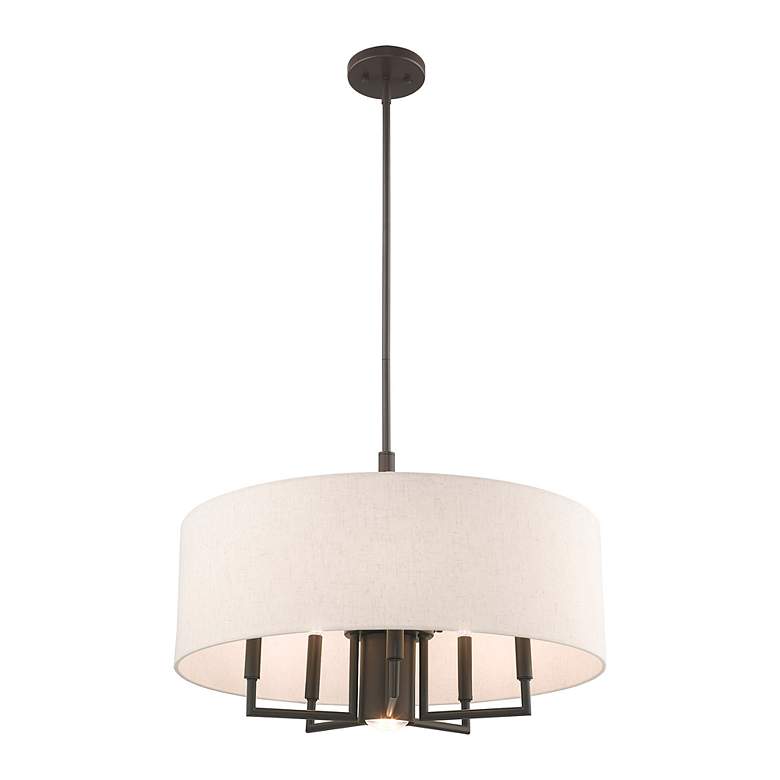 Image 7 Monroe 24" Wide English Bronze 6-Light Pendant more views