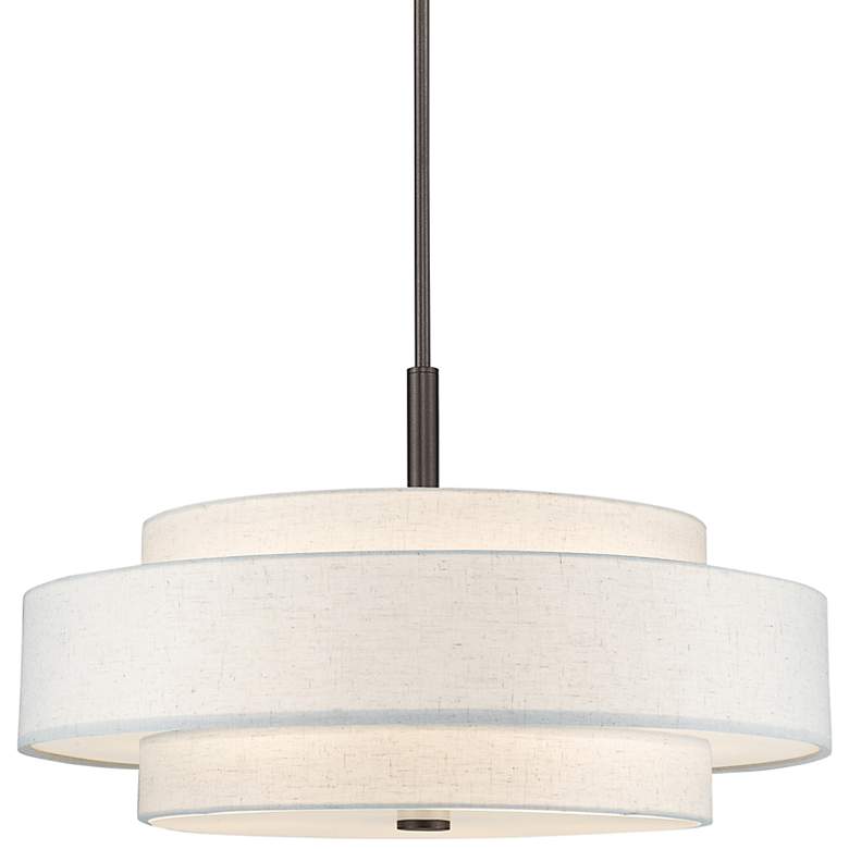 Image 3 Monroe 24"W English Bronze Double Shade Pendant Light