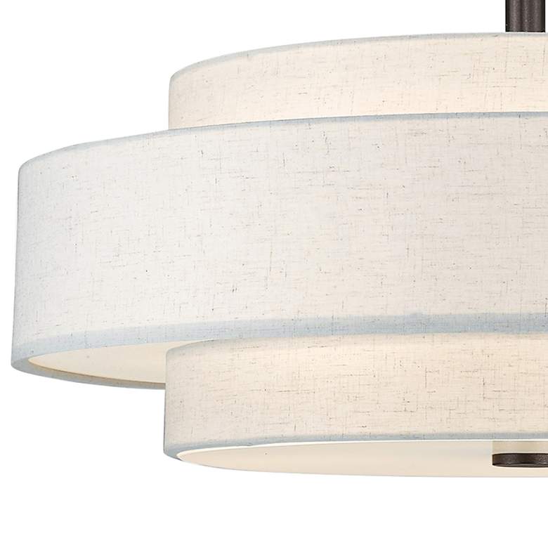 Image 4 Monroe 24"W English Bronze Double Shade Pendant Light more views