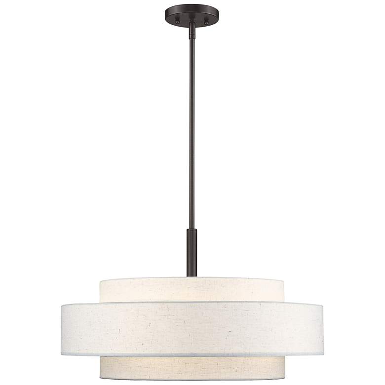 Image 5 Monroe 24"W English Bronze Double Shade Pendant Light more views