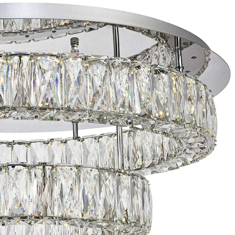 Image 2 Monroe 25 1/2" Wide Chrome 2-Ring LED Chip Ceiling Light more views