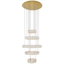 Monroe 25 1/2&quot; Wide Gold and Crystal 5-Tier LED Chandelier