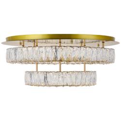 Monroe 25 1/2&quot;W Gold and Crystal 2-Tier LED Ceiling Light