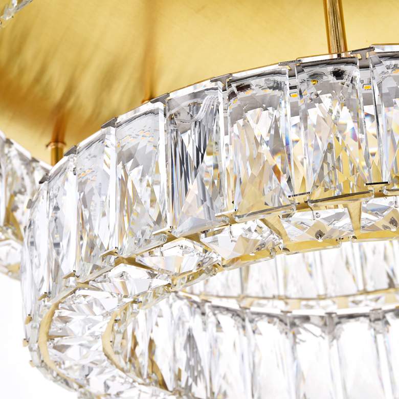 Image 4 Monroe 25 1/2"W Gold and Crystal 2-Tier LED Ceiling Light more views