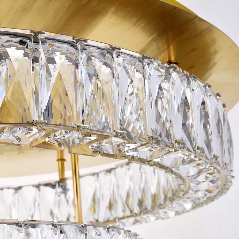 Image 5 Monroe 25 1/2"W Gold and Crystal 2-Tier LED Ceiling Light more views