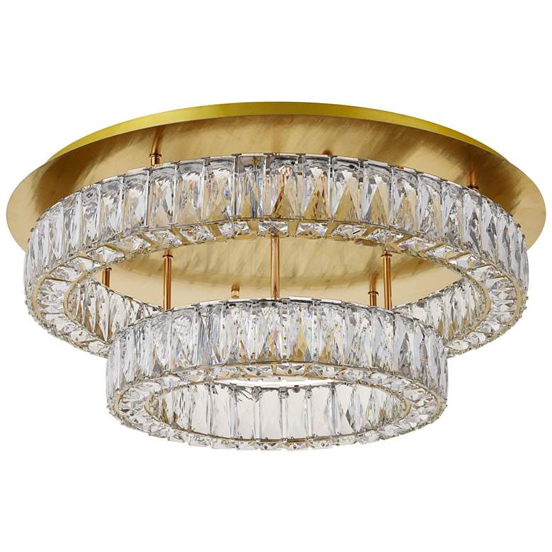Image 7 Monroe 25 1/2 inchW Gold and Crystal 2-Tier LED Ceiling Light more views