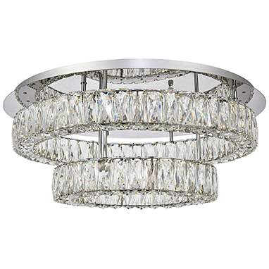 Monroe 25 1/2" Wide Chrome 2-Ring LED Chip Ceiling Light