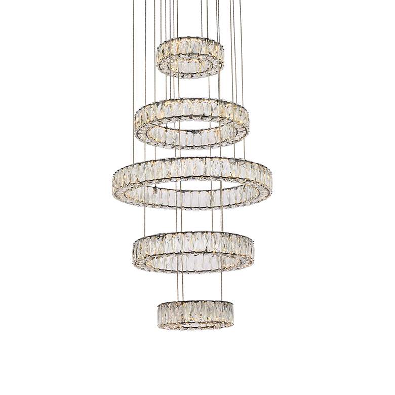 Image 3 Monroe 25" Led Five Ring Chandelier In Black more views