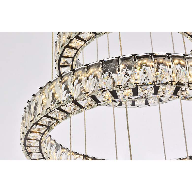 Image 4 Monroe 25" Led Five Ring Chandelier In Black more views