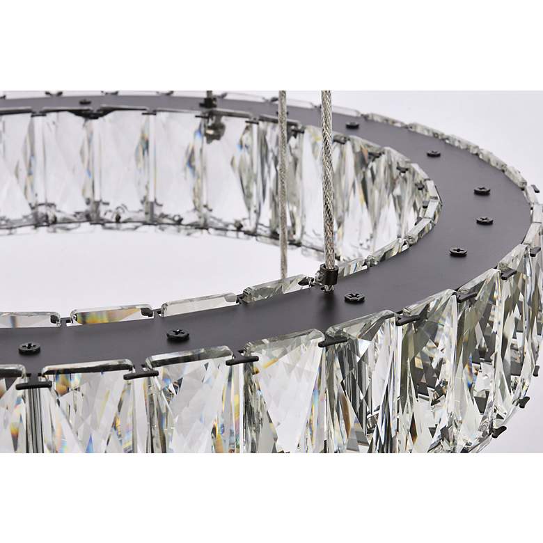 Image 5 Monroe 25" Led Five Ring Chandelier In Black more views
