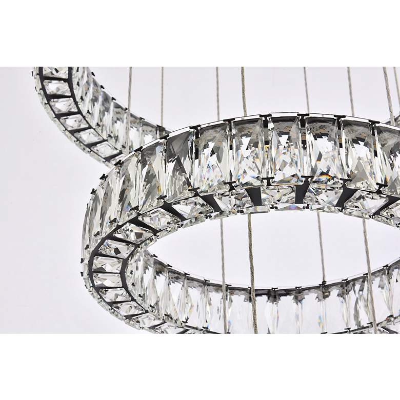 Image 6 Monroe 25" Led Five Ring Chandelier In Black more views