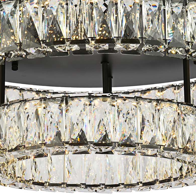 Image 3 Monroe 26" Wide Black and Clear Crystal LED Ceiling Light more views