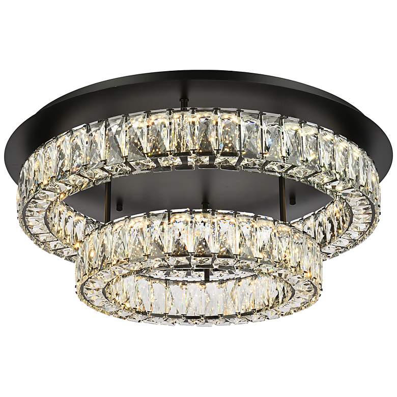 Image 5 Monroe 26" Wide Black and Clear Crystal LED Ceiling Light more views