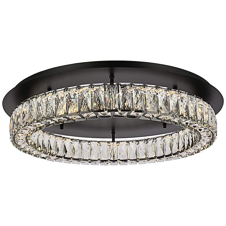 Image 2 Monroe 26" Wide Black Crystal LED Ceiling Light