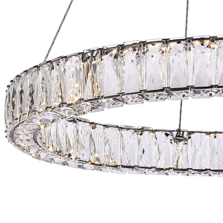 Image 3 Monroe 26" Wide Black Crystal LED Ring Pendant Light more views