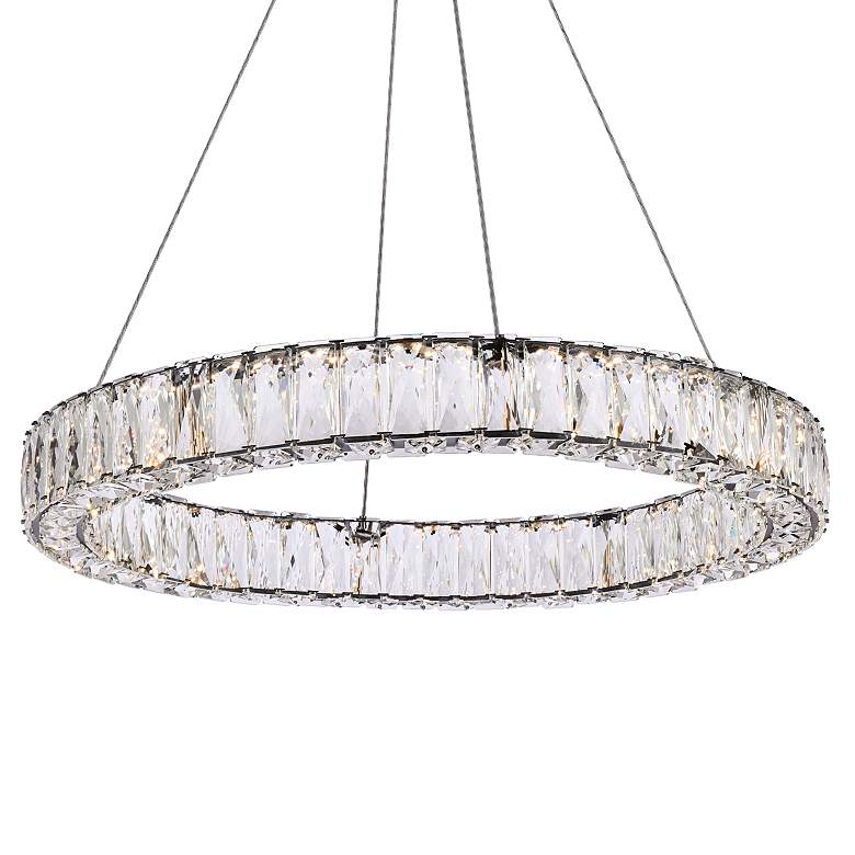 Image 7 Monroe 26" Wide Black Crystal LED Ring Pendant Light more views