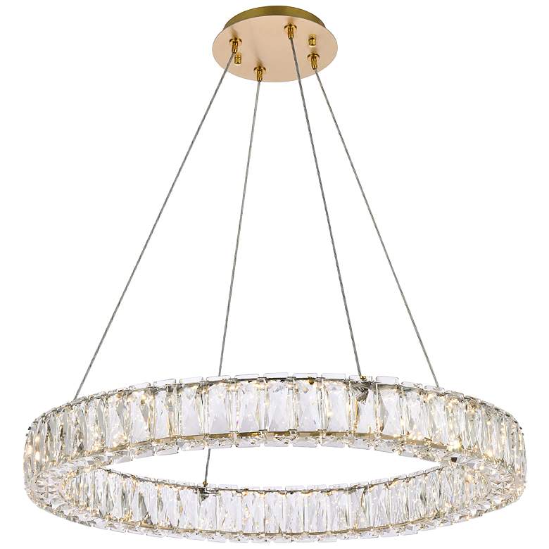 Image 2 Monroe 26" Wide Gold and Crystal LED Pendant Light