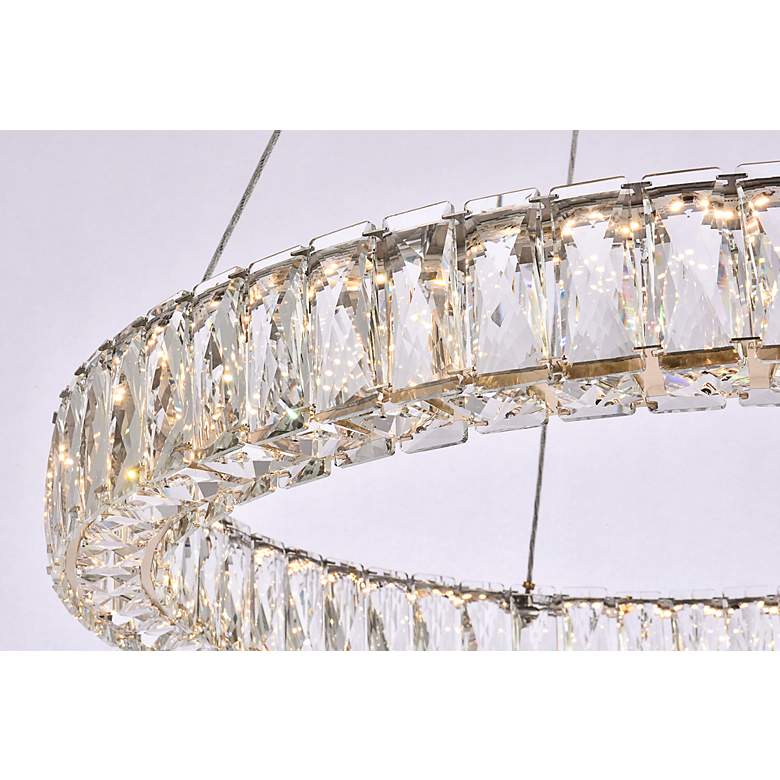 Image 5 Monroe 26" Wide Gold and Crystal LED Pendant Light more views