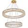 Monroe 27 1/2" Wide Gold and Crystal 2-Ring LED Chandelier