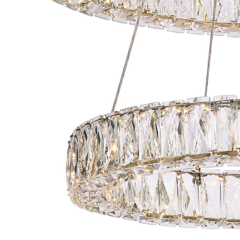 Image 3 Monroe 27 1/2" Wide Gold and Crystal 2-Ring LED Chandelier more views