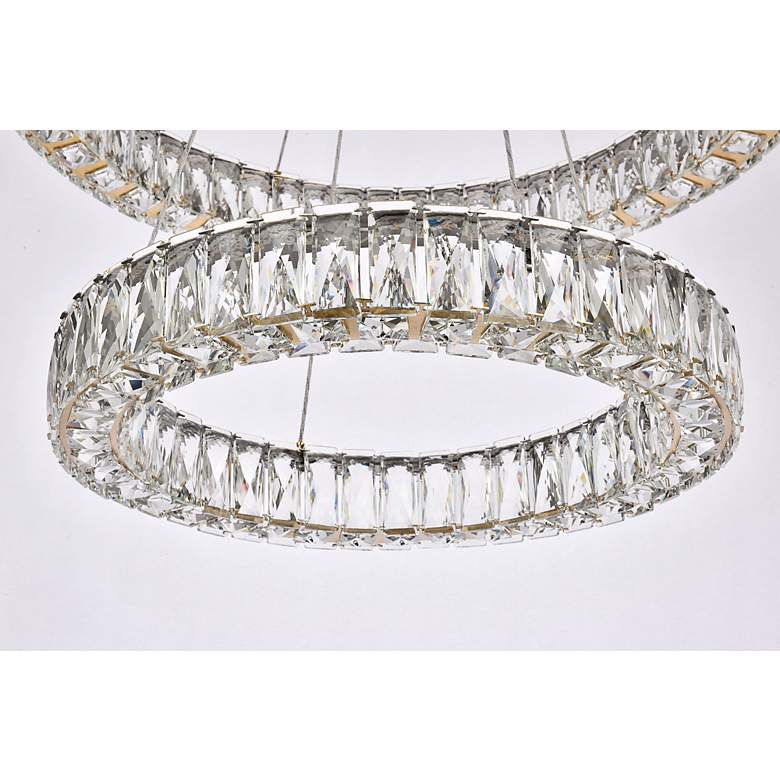 Image 4 Monroe 27 1/2" Wide Gold and Crystal 2-Ring LED Chandelier more views