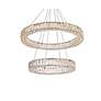 4_Monroe 27 1/2" Wide Gold and Crystal 2-Ring LED Chandelier more views