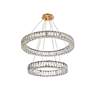 Monroe 27 1/2" Wide Gold and Crystal 2-Ring LED Chandelier
